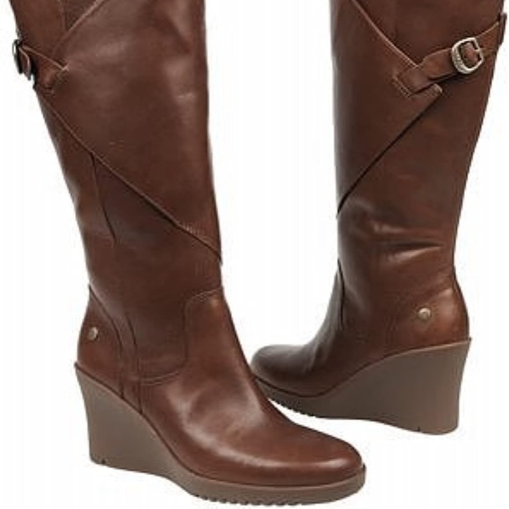 COPY - Ugg Australia Corinth Wedge Boots in Cocoa; size 8